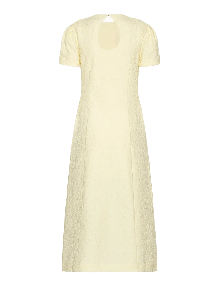 ROTATE - JACQUARD FLARED DRESS - midi dresses - winter white - 2