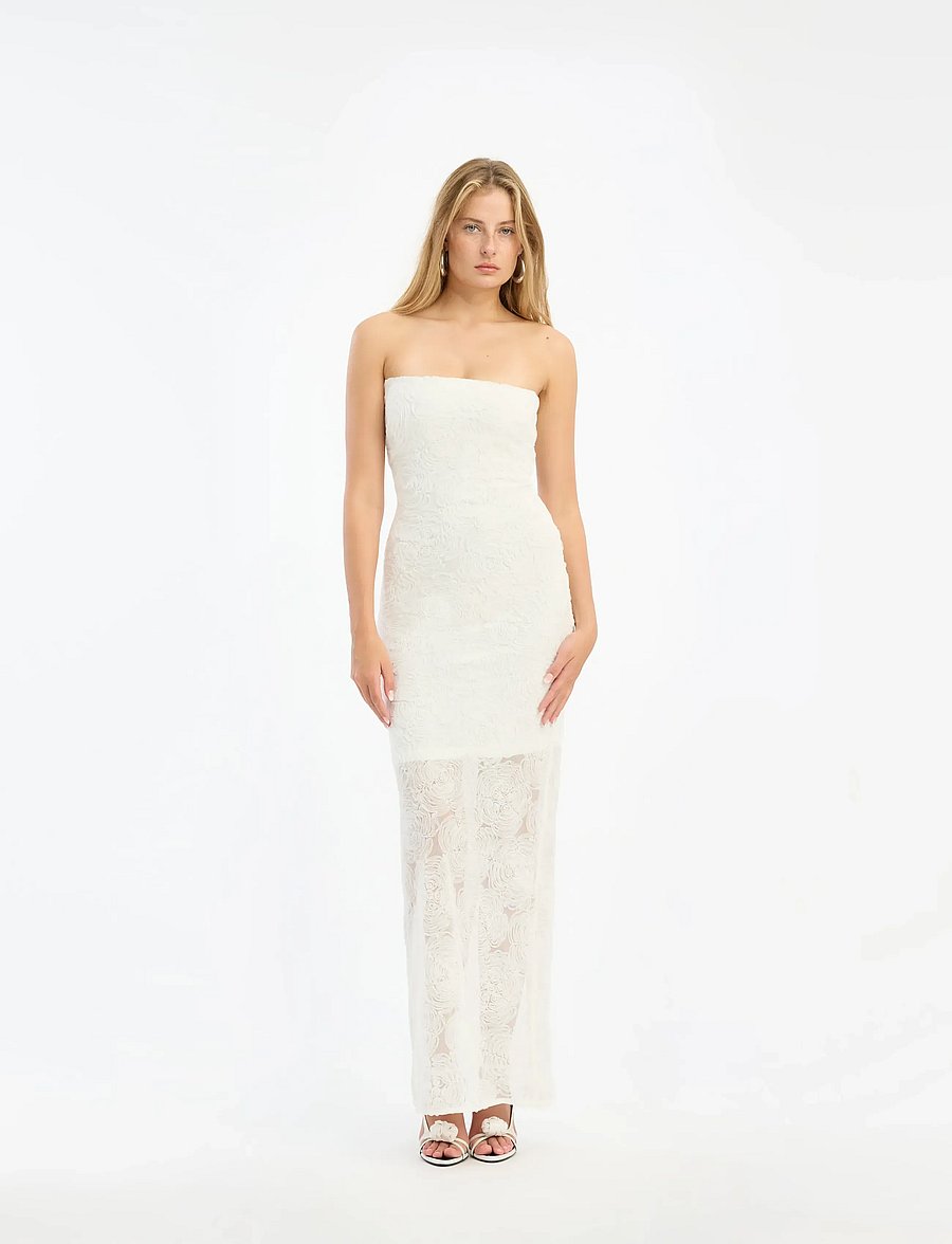 ROTATE - MESH TUBE DRESS - brudekjoler - egret - 0