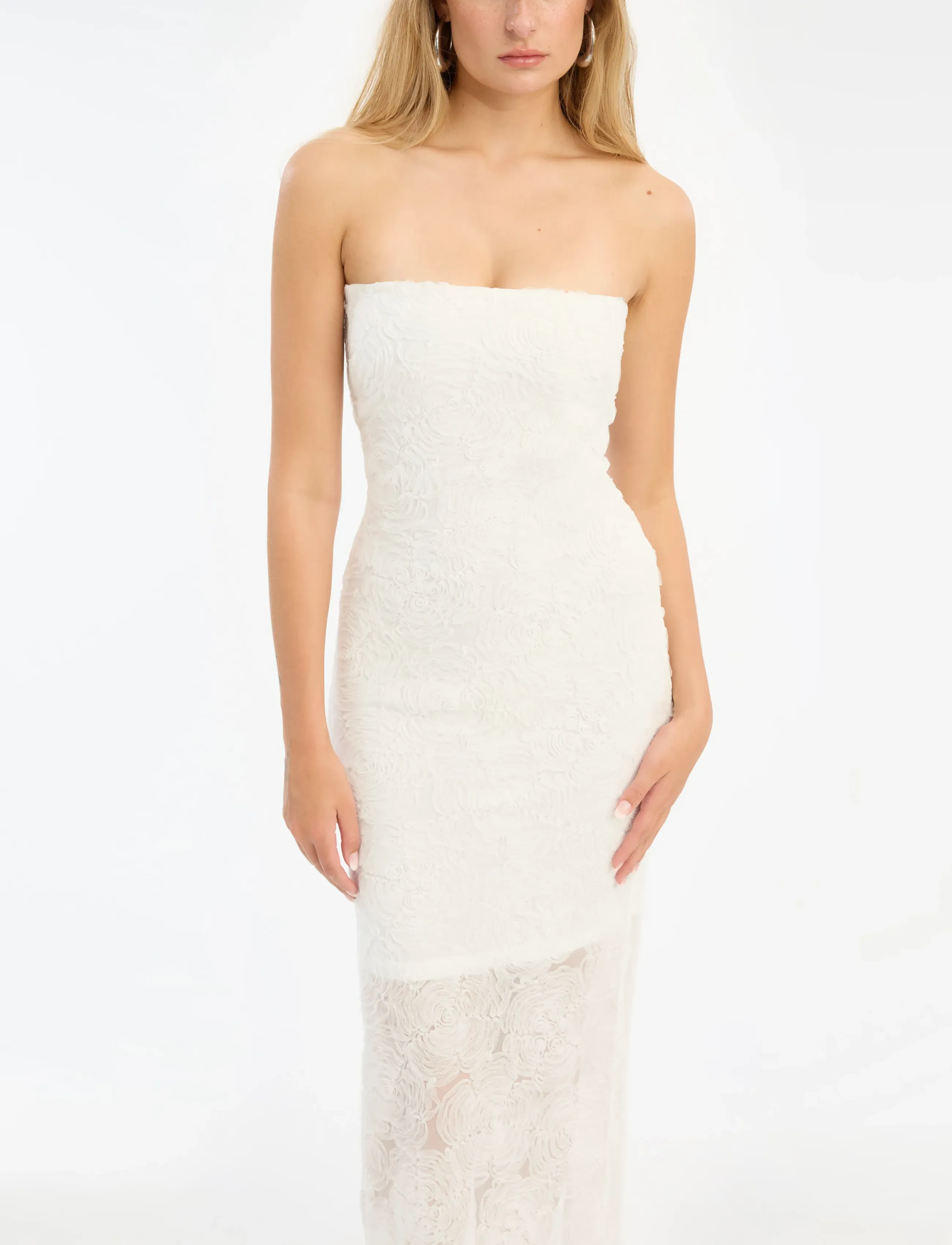 ROTATE - MESH TUBE DRESS - brudekjoler - egret - 3