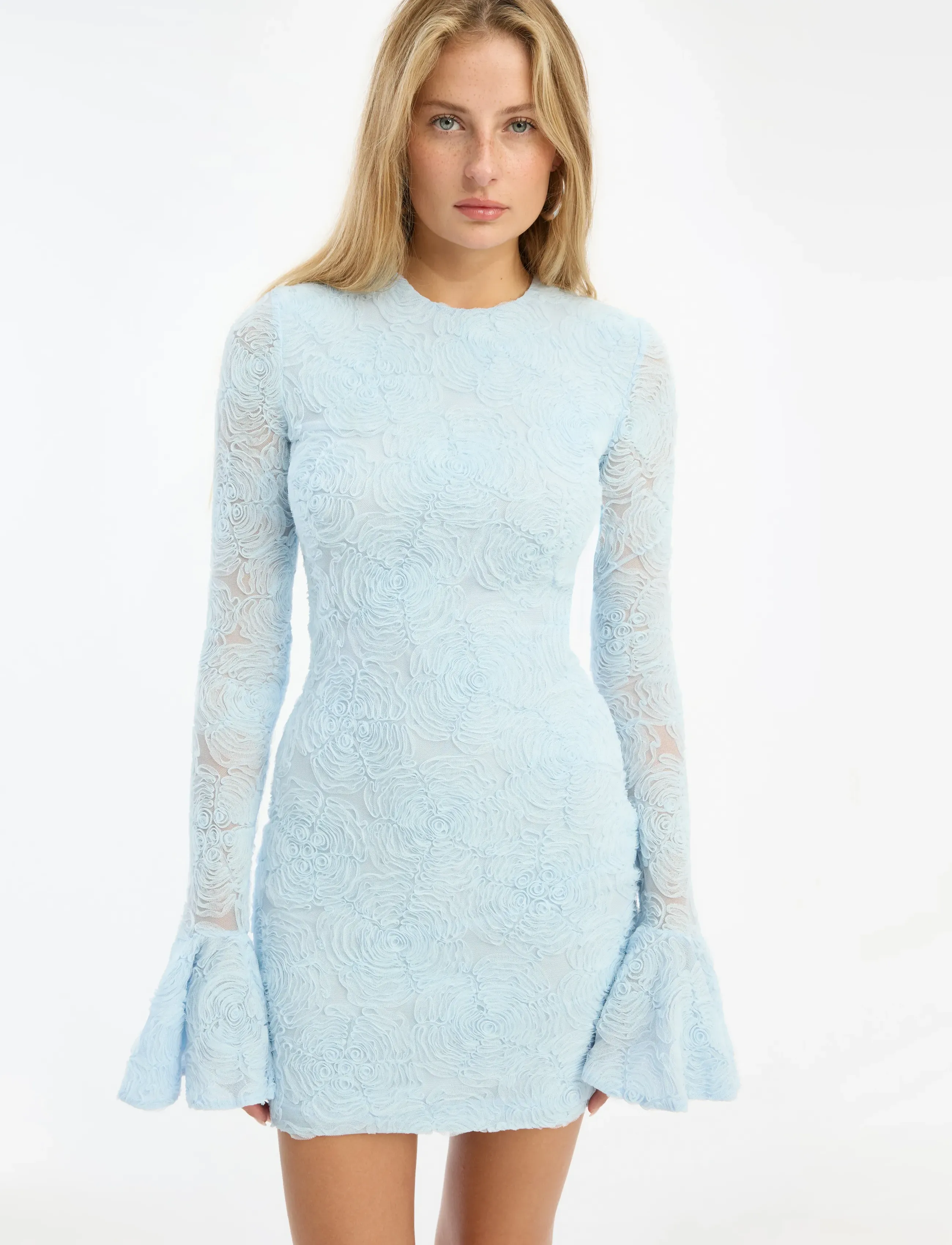 ROTATE - MESH FRILL MINI DRESS - kurze kleider - plein air - 3