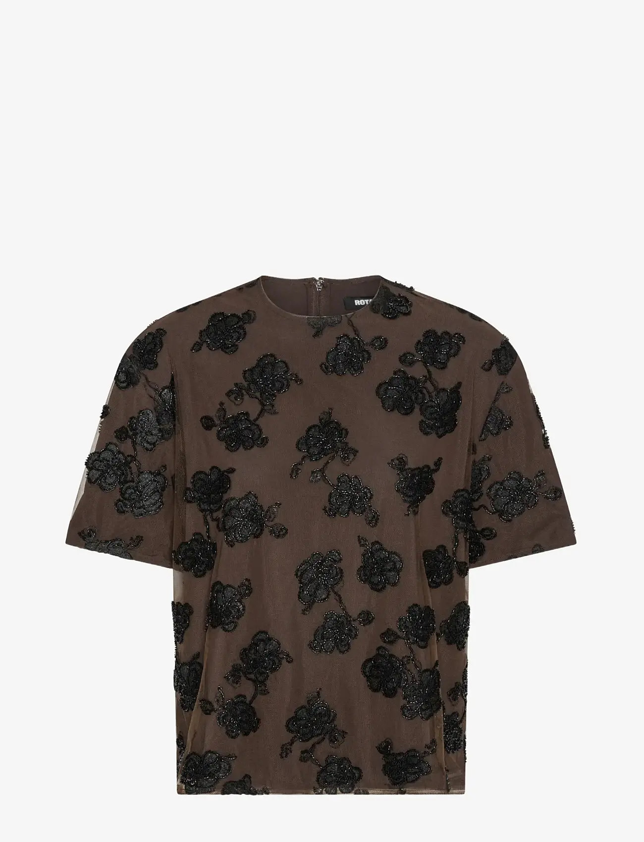 ROTATE Birger Christensen - BEADED OVERSIZED TOP - t-särgid - molÉ comb. - 1