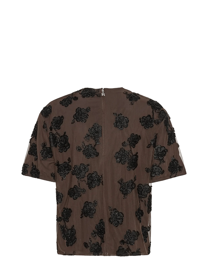 ROTATE Birger Christensen - BEADED OVERSIZED TOP - t-särgid - molÉ comb. - 2