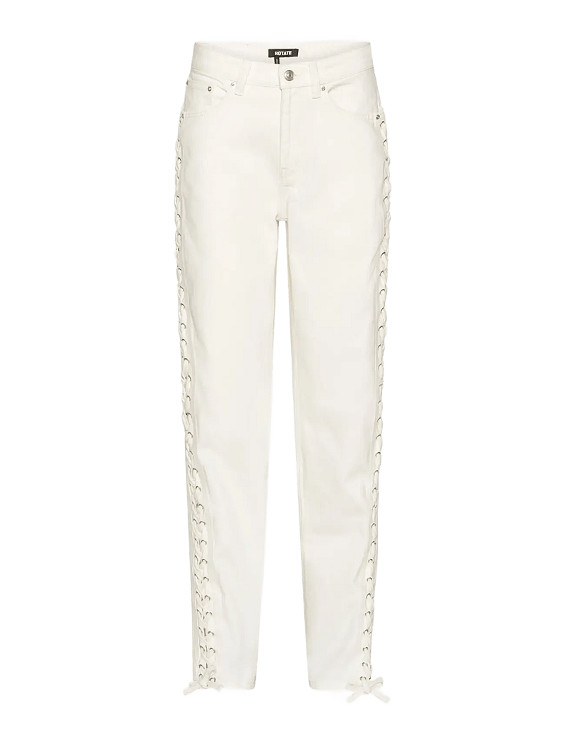 ROTATE Birger Christensen - LOOSE FIT LACED JEANS - raka jeans - raw white denim - 1