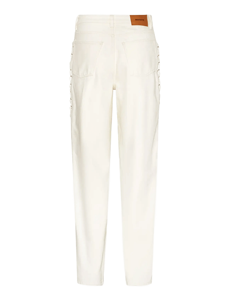 ROTATE Birger Christensen - LOOSE FIT LACED JEANS - raka jeans - raw white denim - 2