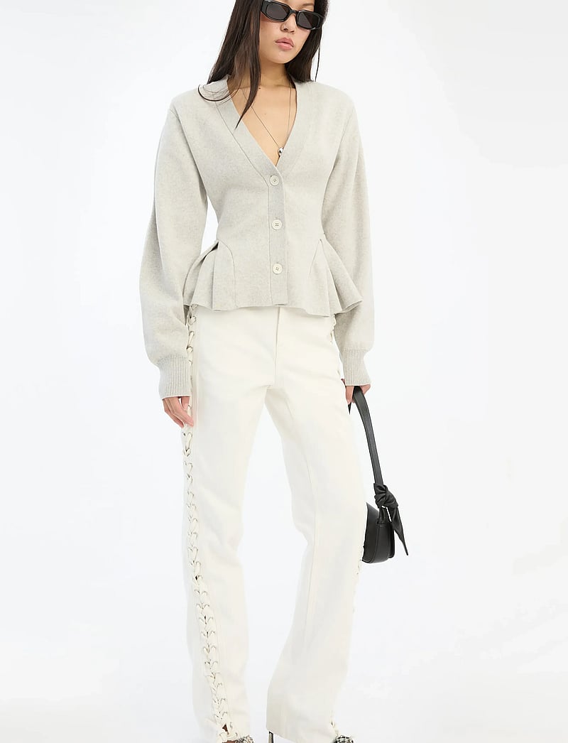 ROTATE Birger Christensen - LOOSE FIT LACED JEANS - raka jeans - raw white denim - 3