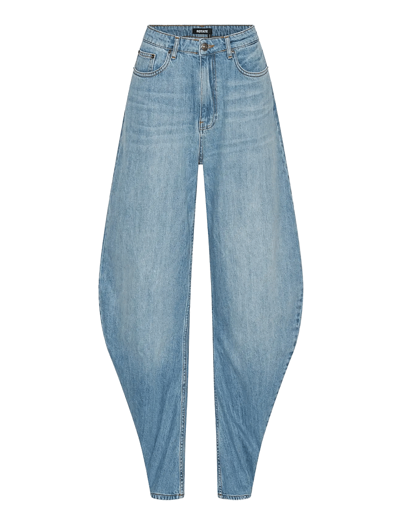ROTATE Birger Christensen - DRAPED BARREL LEG JEANS - barrel jeans - light blue denim - 1
