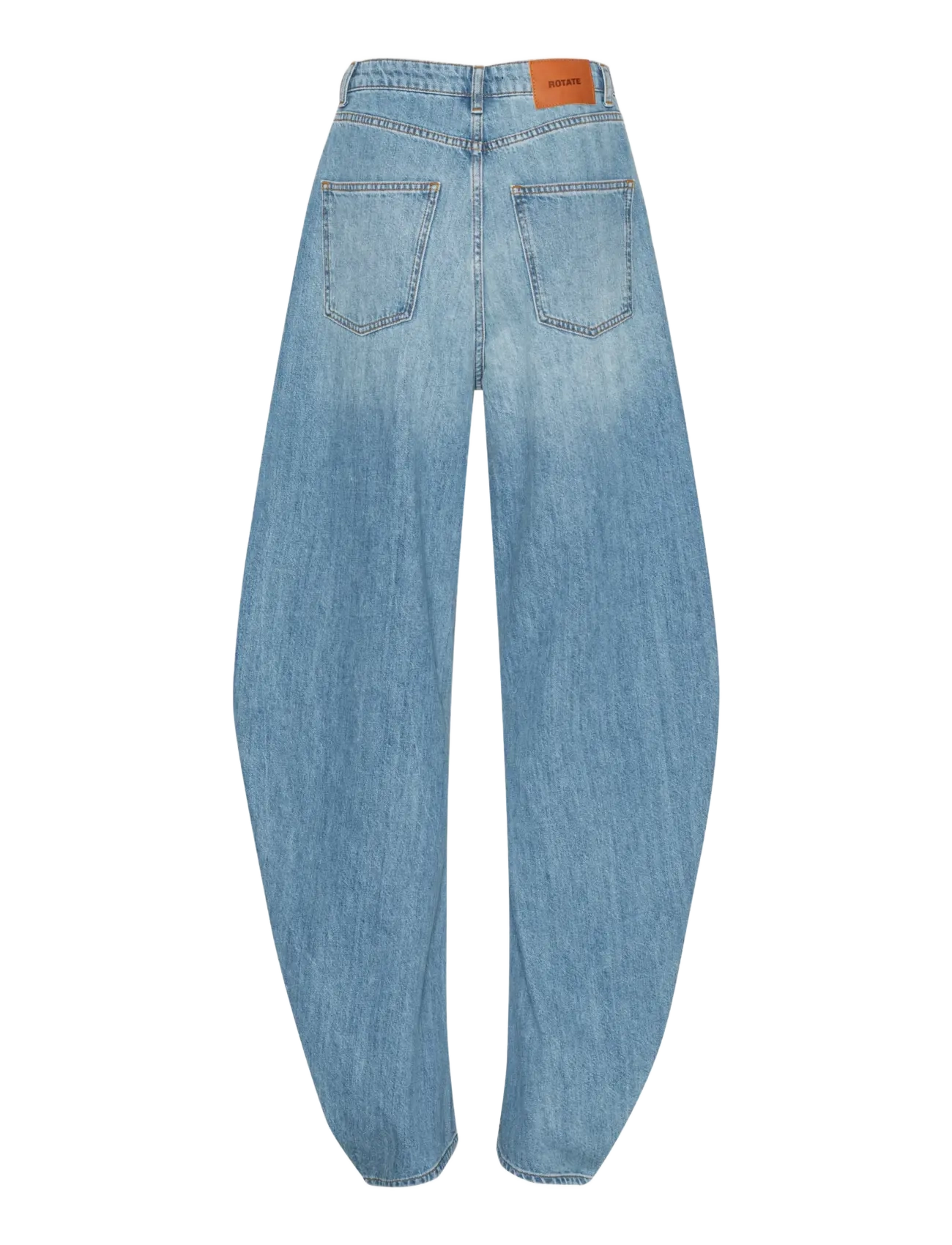 ROTATE - DRAPED BARREL LEG JEANS - barrel jeans - light blue denim - 2