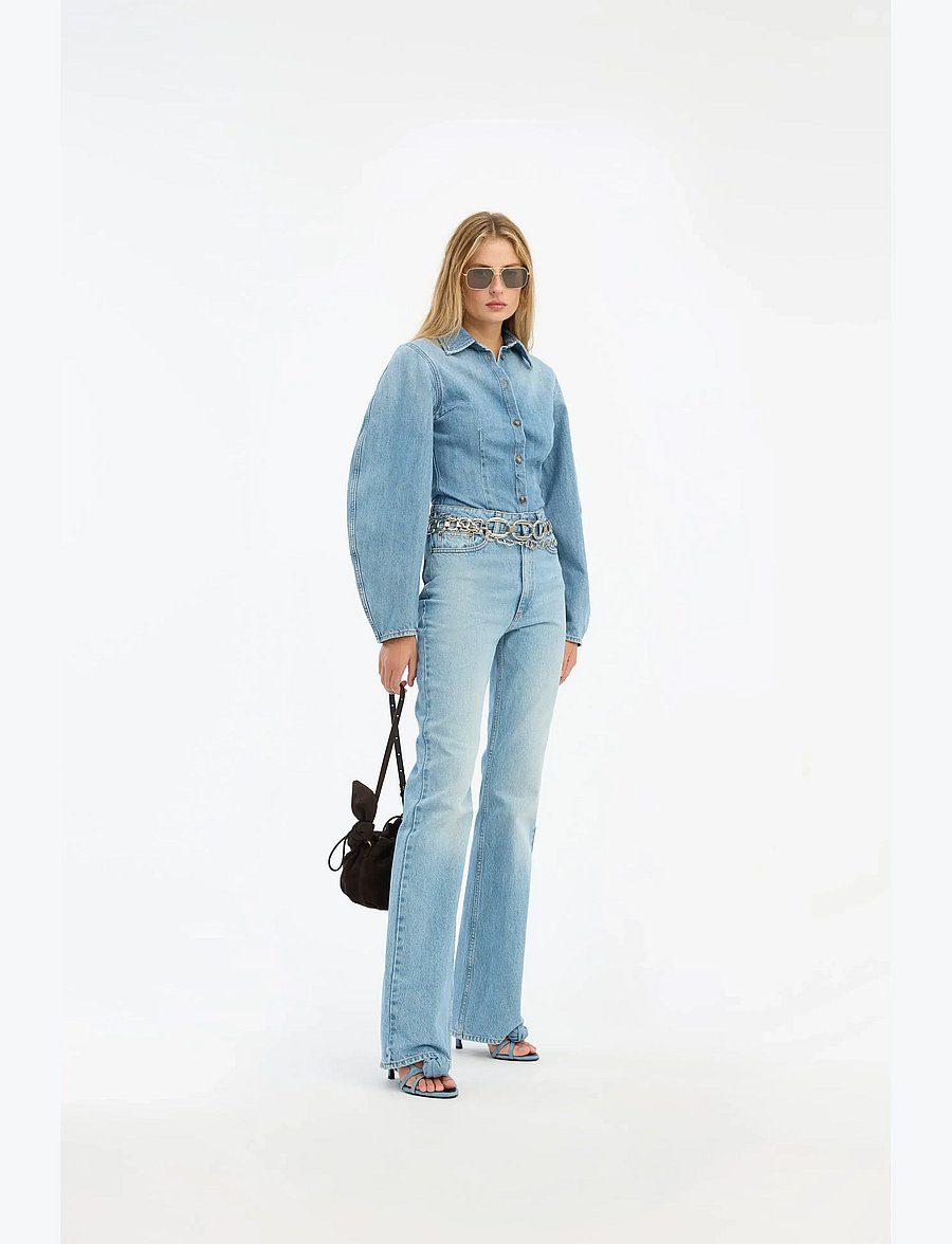 ROTATE - SLIM BOOTCUT JEANS - slim jeans - light blue denim - 0