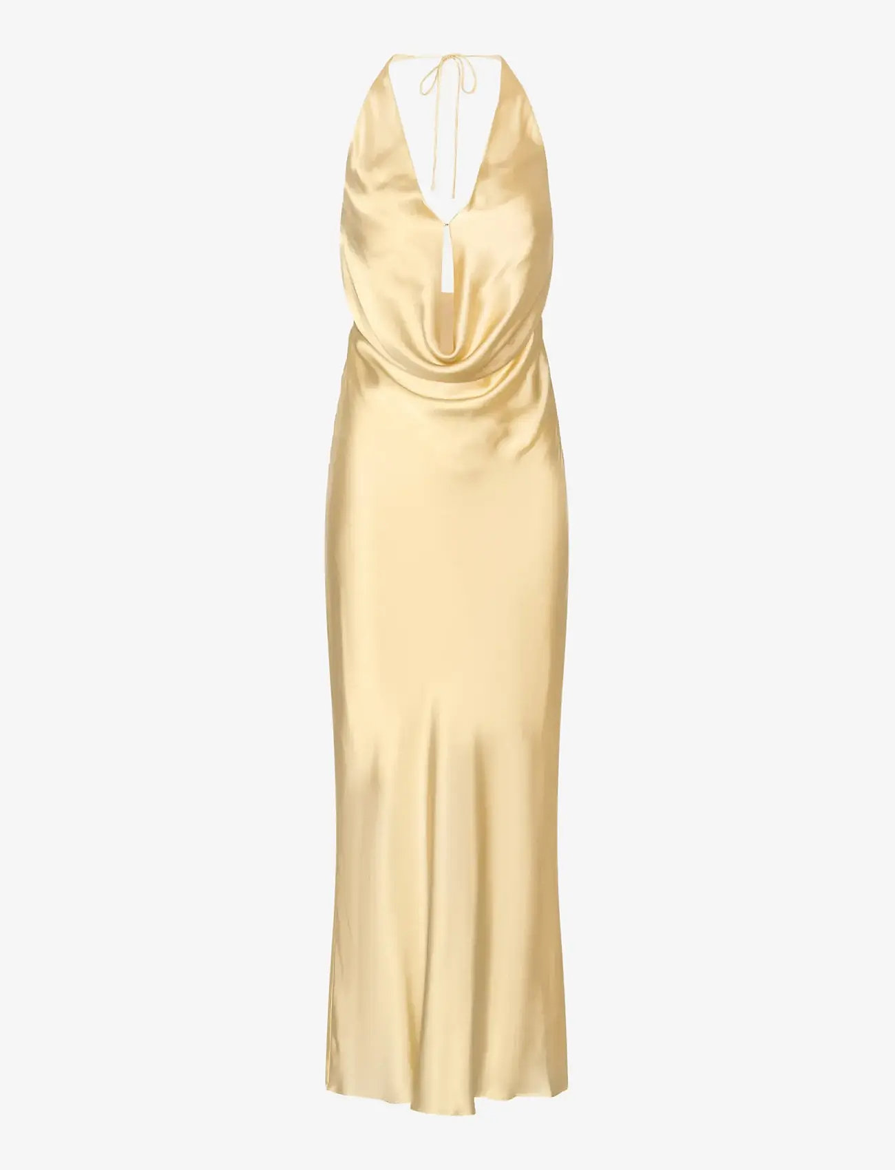ROTATE - CHIFFON HALTER DRESS - aftenkjoler - italian straw - 1