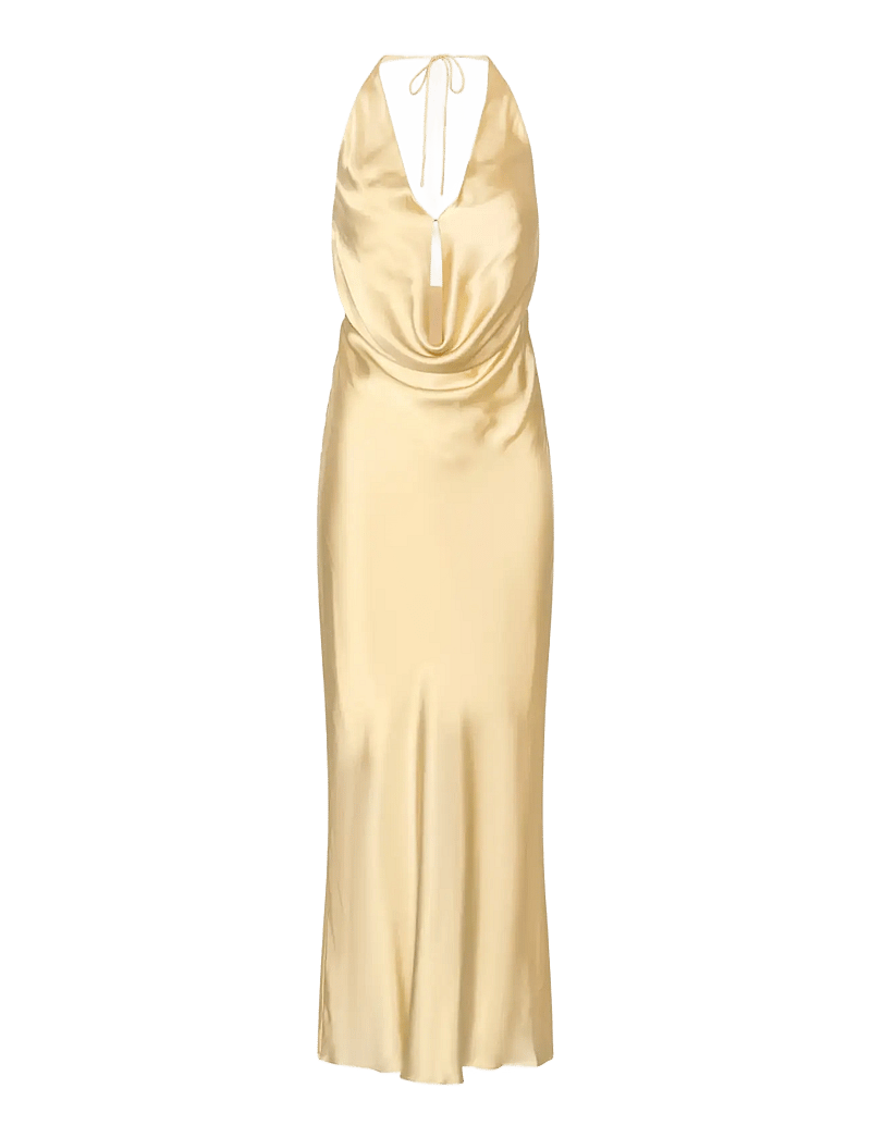ROTATE - CHIFFON HALTER DRESS - aftenkjoler - italian straw - 1