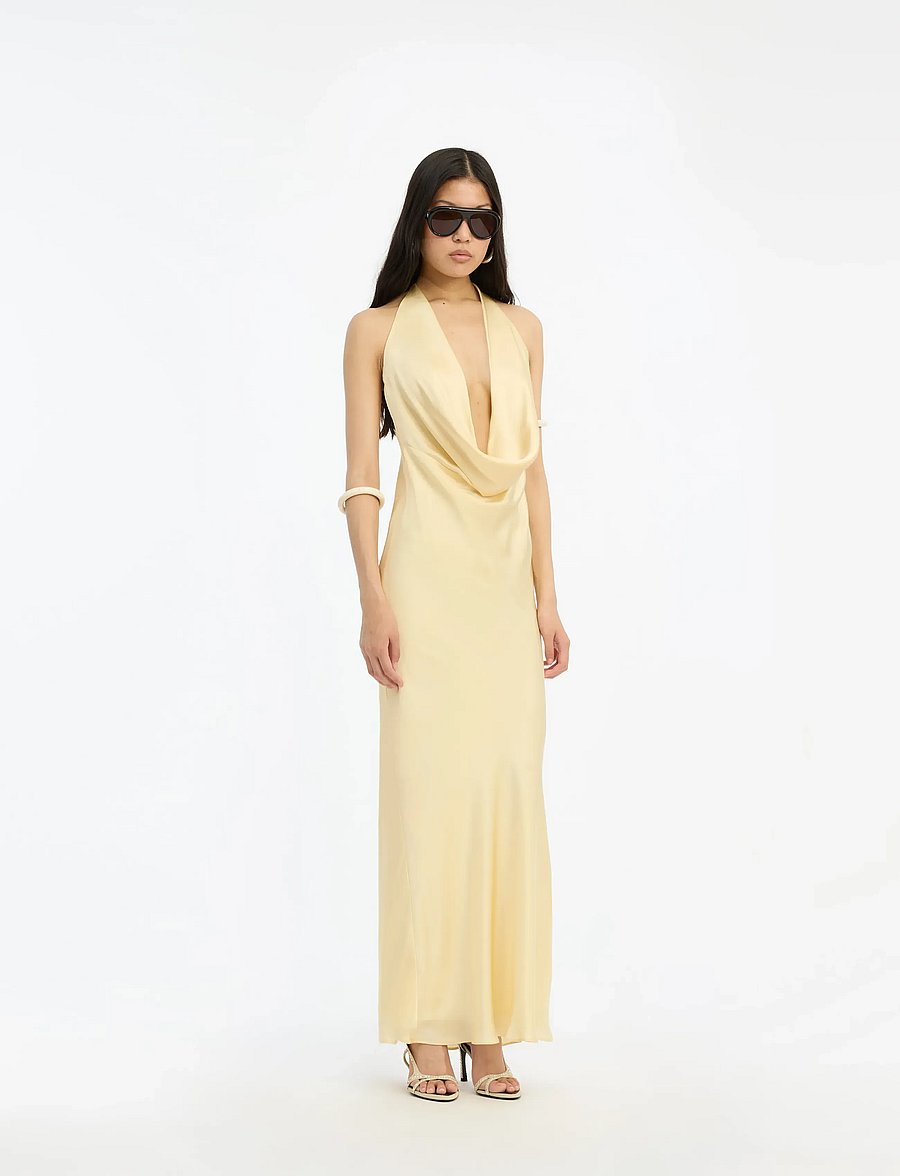 ROTATE - CHIFFON HALTER DRESS - Õhtukleidid - italian straw - 0
