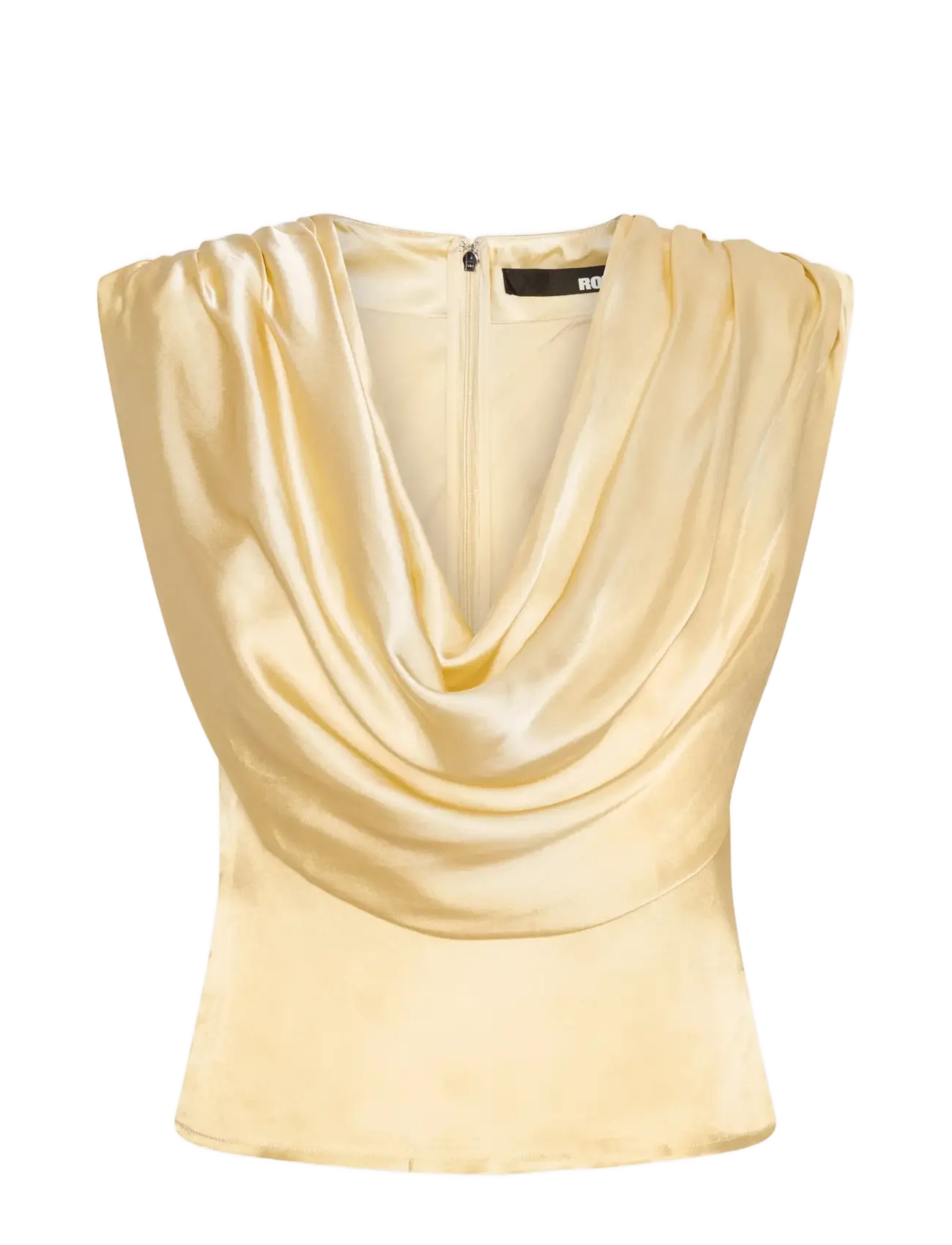 ROTATE Birger Christensen CHIFFON WATERFALL TOP - Nyheder - ITALIAN STRAW / yellow