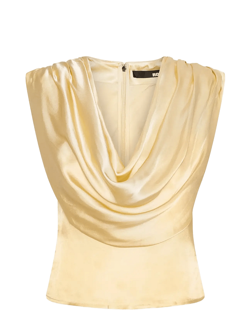 ROTATE - CHIFFON WATERFALL TOP - Ärmellose blusen - italian straw - 1