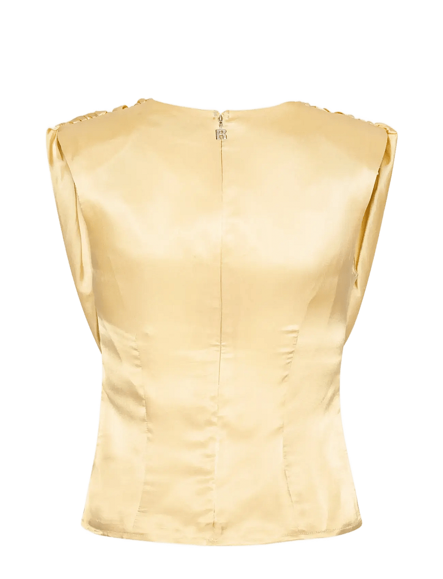 ROTATE - CHIFFON WATERFALL TOP - Ärmellose blusen - italian straw - 2