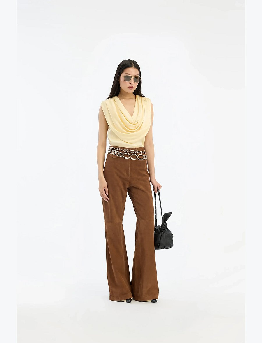 ROTATE - CHIFFON WATERFALL TOP - Ärmellose blusen - italian straw - 0