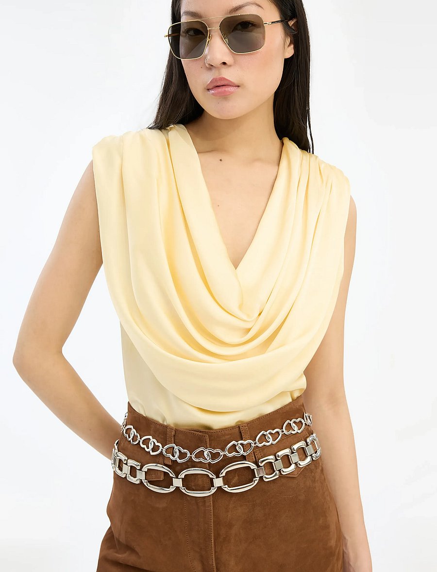 ROTATE - CHIFFON WATERFALL TOP - Ärmellose blusen - italian straw - 3