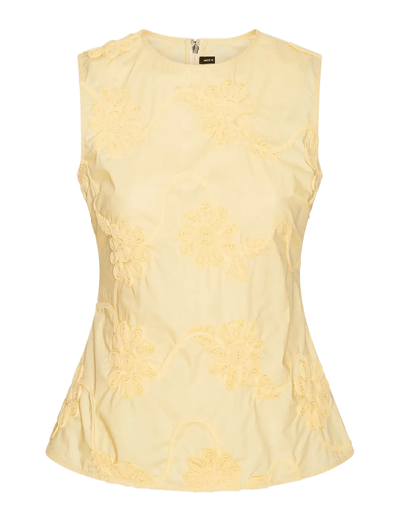 ROTATE - FLOWER SLEEVELESS TOP - varrukateta pluusid - italian straw - 1