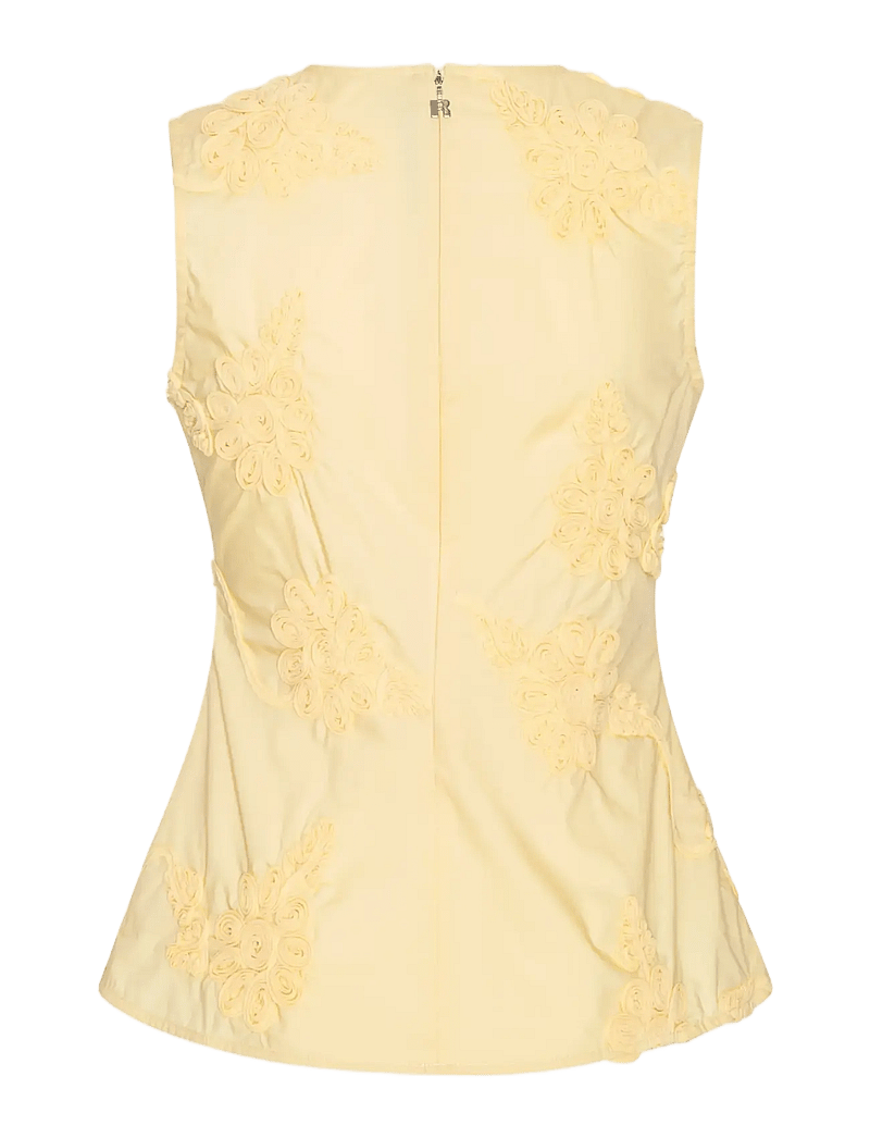 ROTATE - FLOWER SLEEVELESS TOP - varrukateta pluusid - italian straw - 2