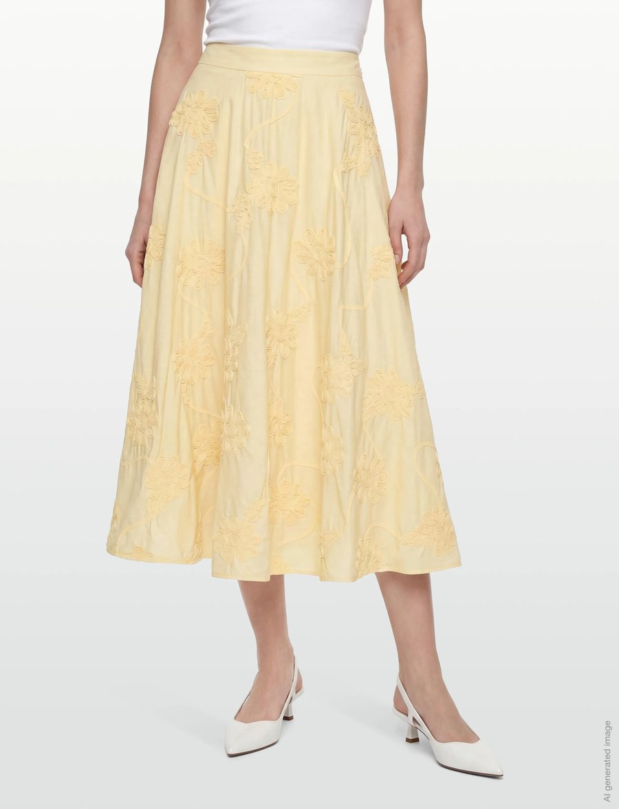 ROTATE - FLOWER MAXI SKIRT - midi skirts - italian straw - 3