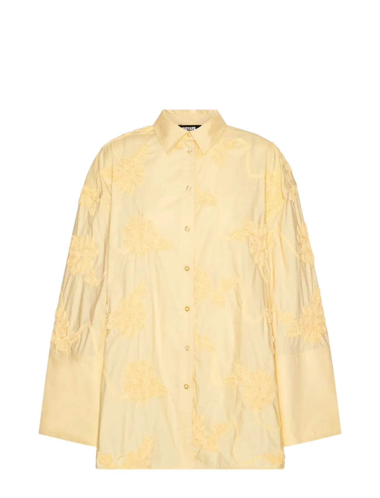 ROTATE Birger Christensen FLOWER OVERSIZED SHIRT - Kläder - ITALIAN STRAW / yellow