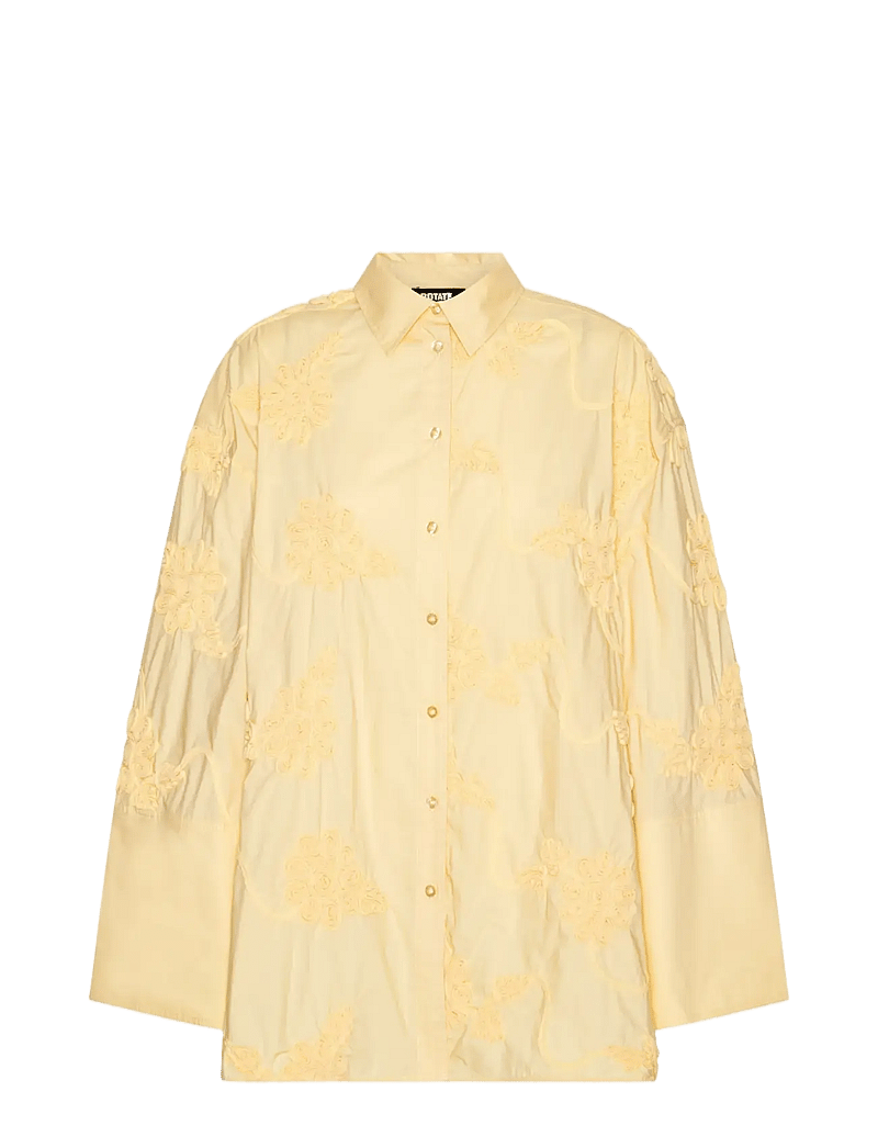 ROTATE - FLOWER OVERSIZED SHIRT - teksasärgid - italian straw - 1