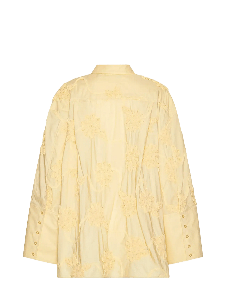 ROTATE - FLOWER OVERSIZED SHIRT - teksasärgid - italian straw - 2