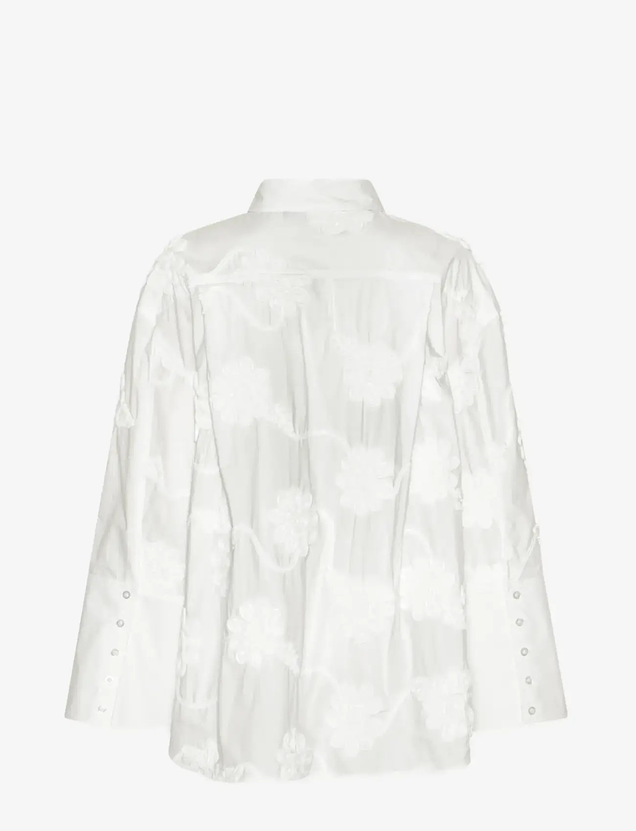 ROTATE Birger Christensen - FLOWER OVERSIZED SHIRT - jeansskjortor - bright white - 2