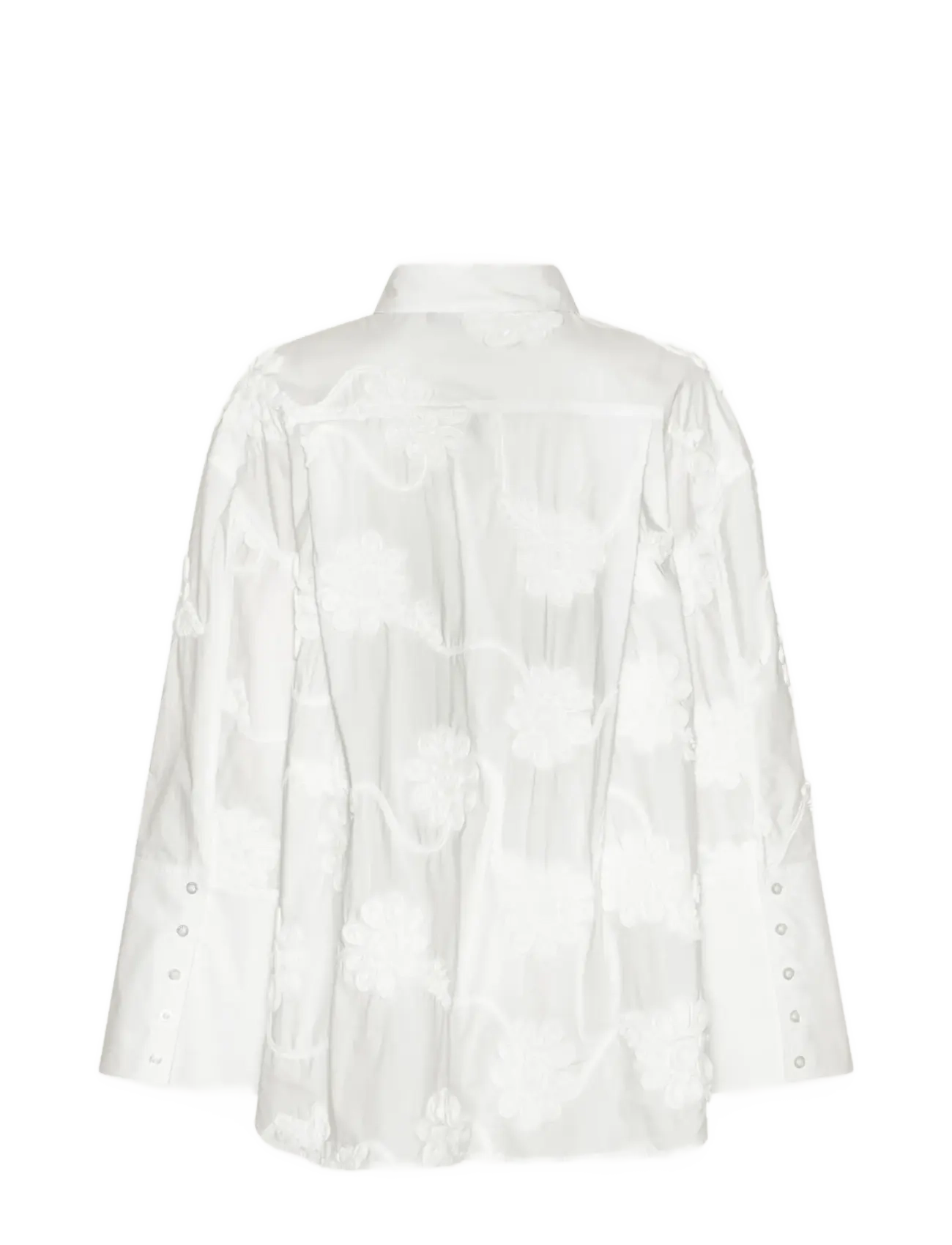 ROTATE - FLOWER OVERSIZED SHIRT - jeansskjortor - bright white - 2