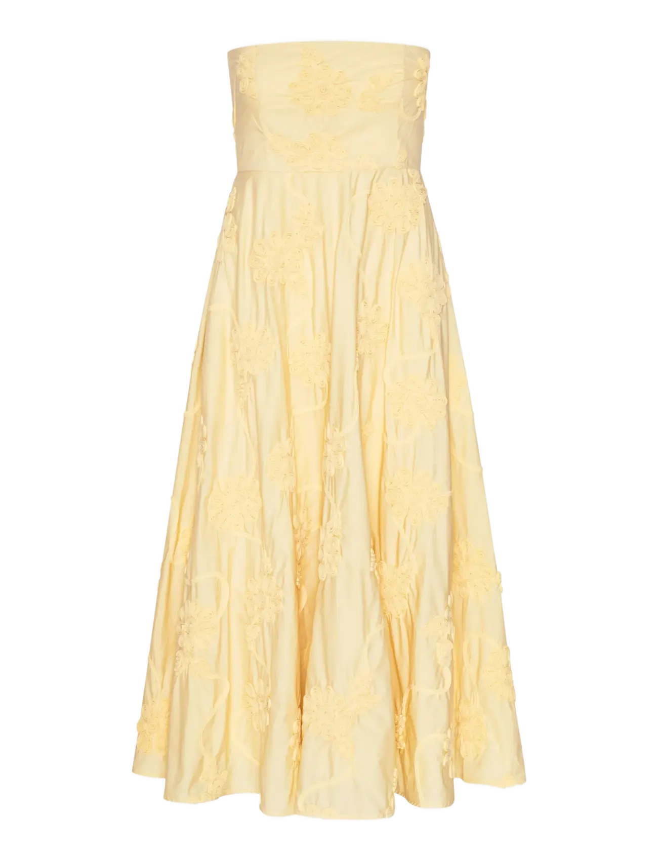 ROTATE Birger Christensen FLARED MIDI STRAP DRESS - Midiklänningar - ITALIAN STRAW / yellow