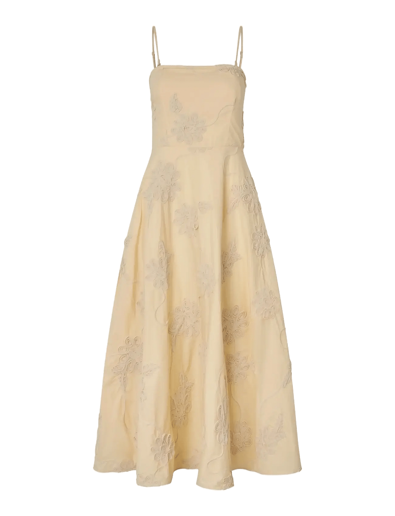 FLARED MIDI STRAP DRESS - ITALIAN STRAW