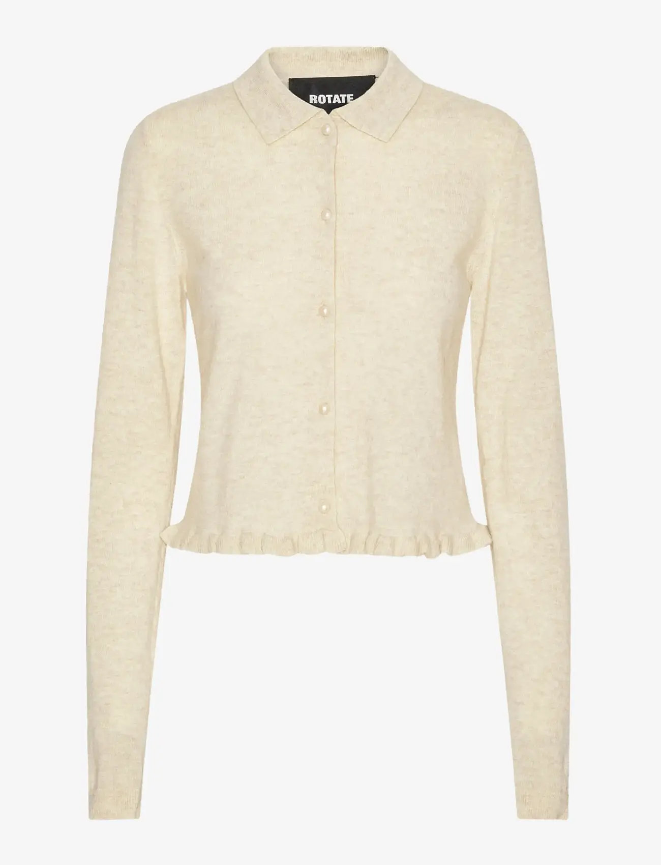ROTATE - Knitted polo cardigan - kashmir - oxford tan - 0