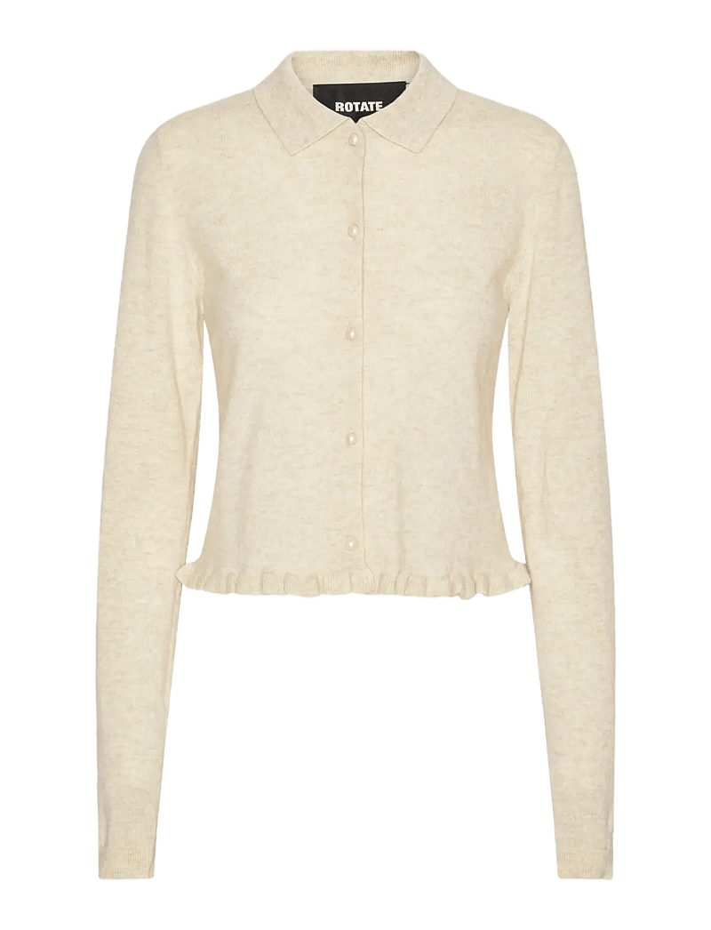 ROTATE - Knitted polo cardigan - kashmir - oxford tan - 0