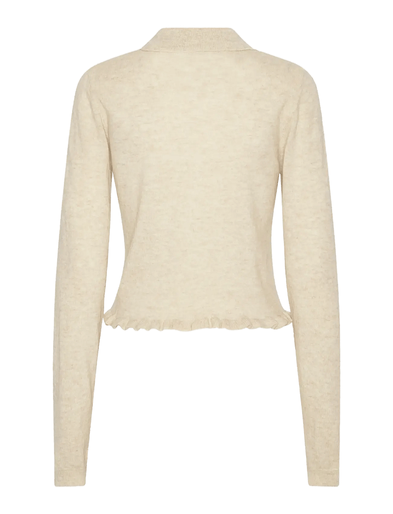 ROTATE - Knitted polo cardigan - kashmir - oxford tan - 1
