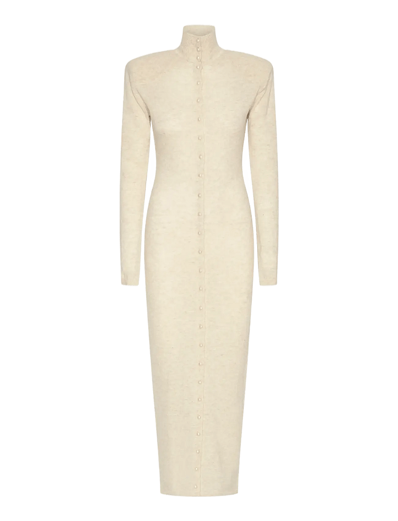 ROTATE - KNITTED POLO DRESS - maxikjoler - oxford tan - 1