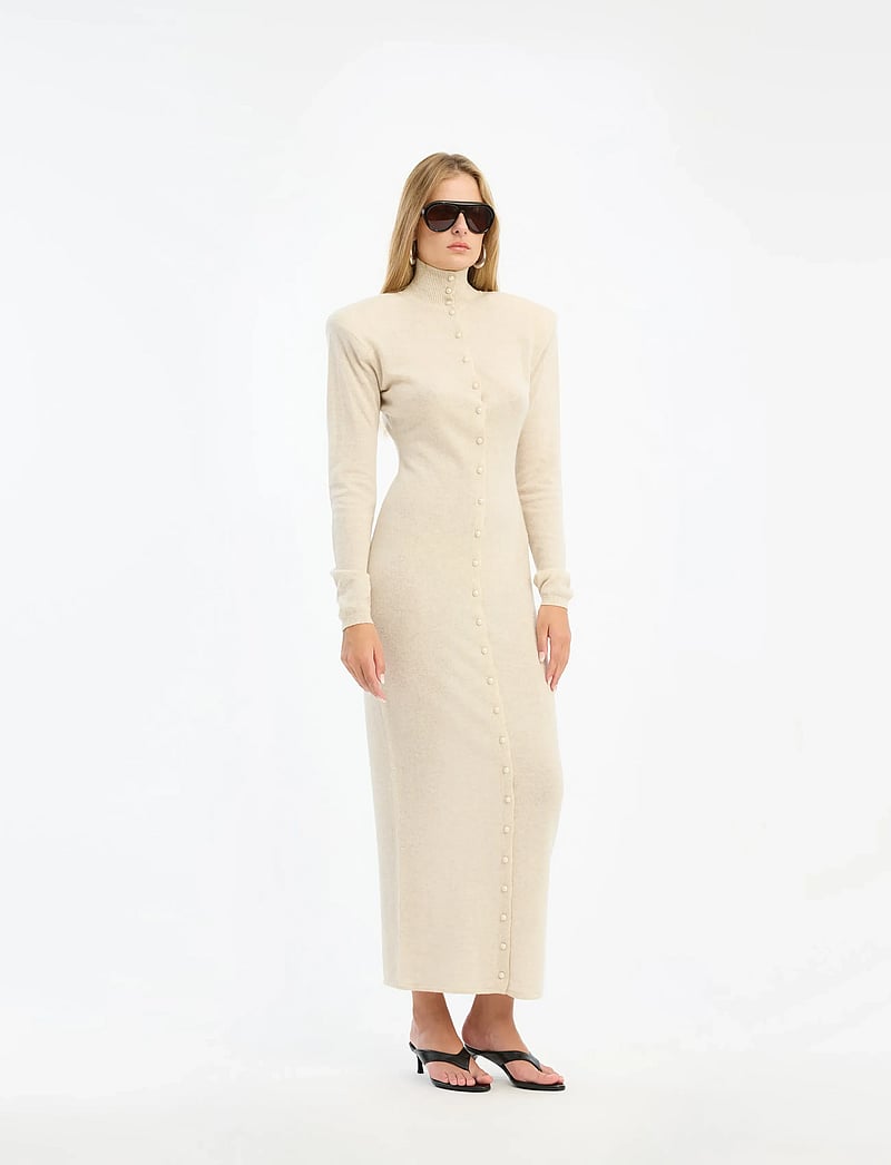 ROTATE - KNITTED POLO DRESS - maxikjoler - oxford tan - 0