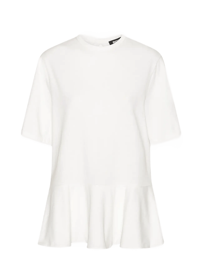 ROTATE Birger Christensen - PEPLUM T-SHIRT - t-shirts - bright white - 1