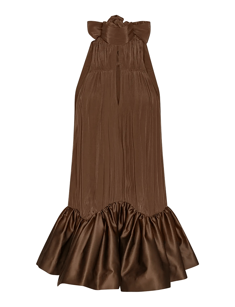 ROTATE Birger Christensen - GATHERED MINI DRESS - midi-kleider - potting soil - 1