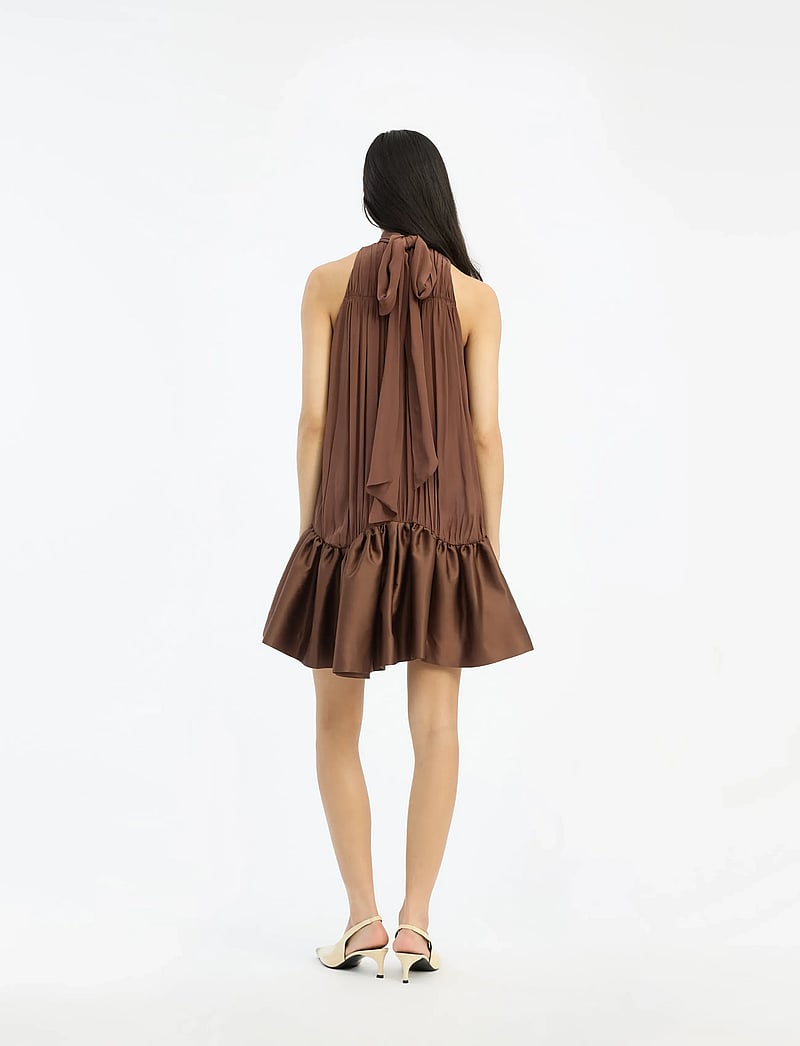ROTATE Birger Christensen - GATHERED MINI DRESS - midi-kleider - potting soil - 3