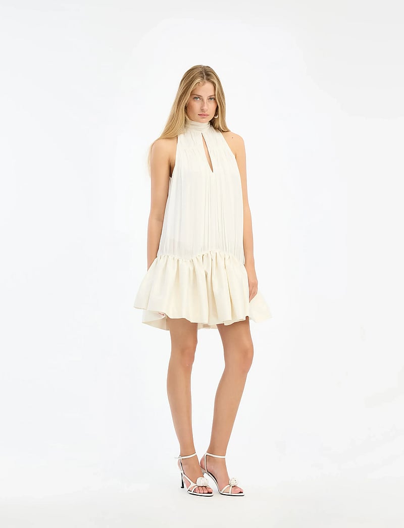 ROTATE - GATHERED MINI DRESS - aftonklänningar - egret - 0