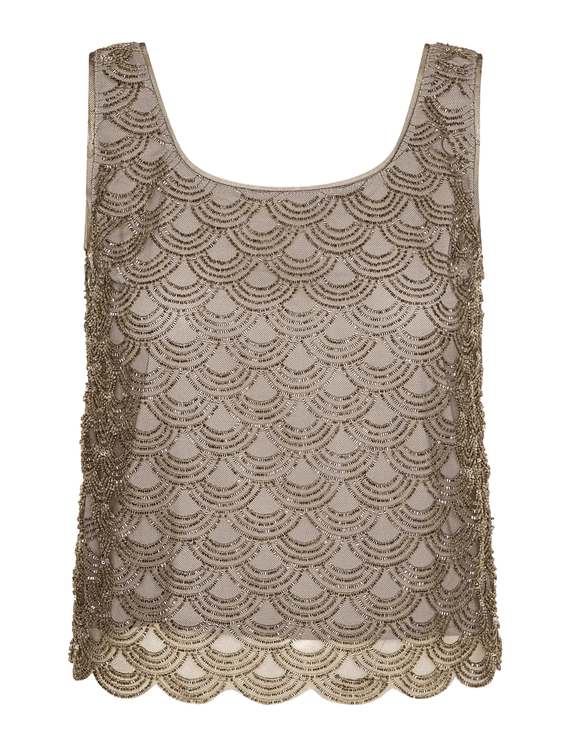 ROTATE - SCALLOP SEQUIN TOP - Ærmeløse toppe - gull gray - 1