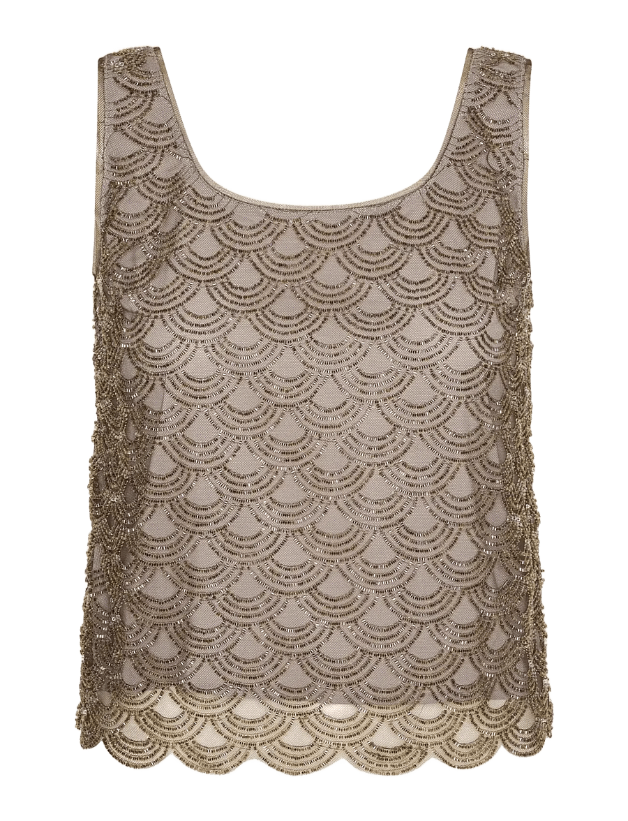 ROTATE - SCALLOP SEQUIN TOP - sleeveless tops - gull gray - 1