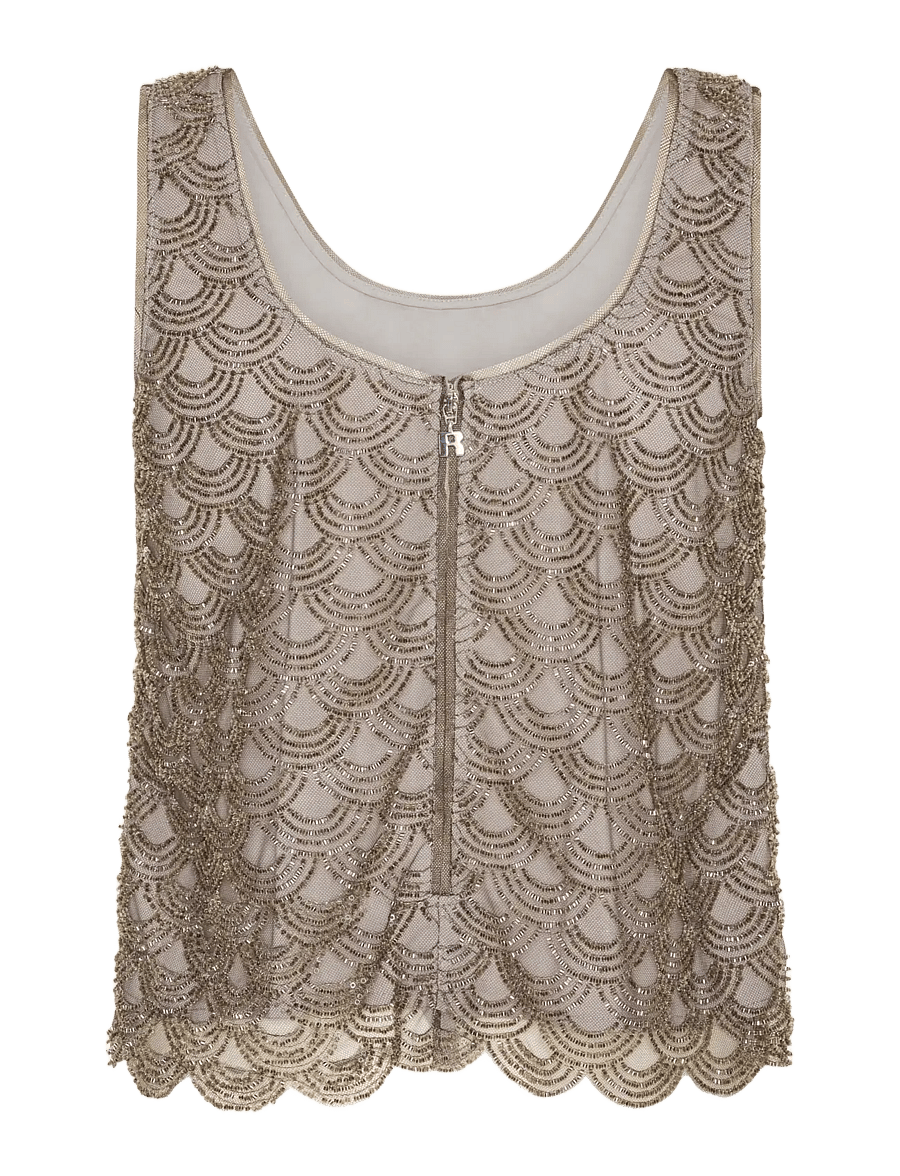 ROTATE - SCALLOP SEQUIN TOP - sleeveless tops - gull gray - 2