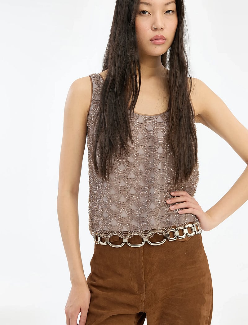 ROTATE - SCALLOP SEQUIN TOP - Ærmeløse toppe - gull gray - 3