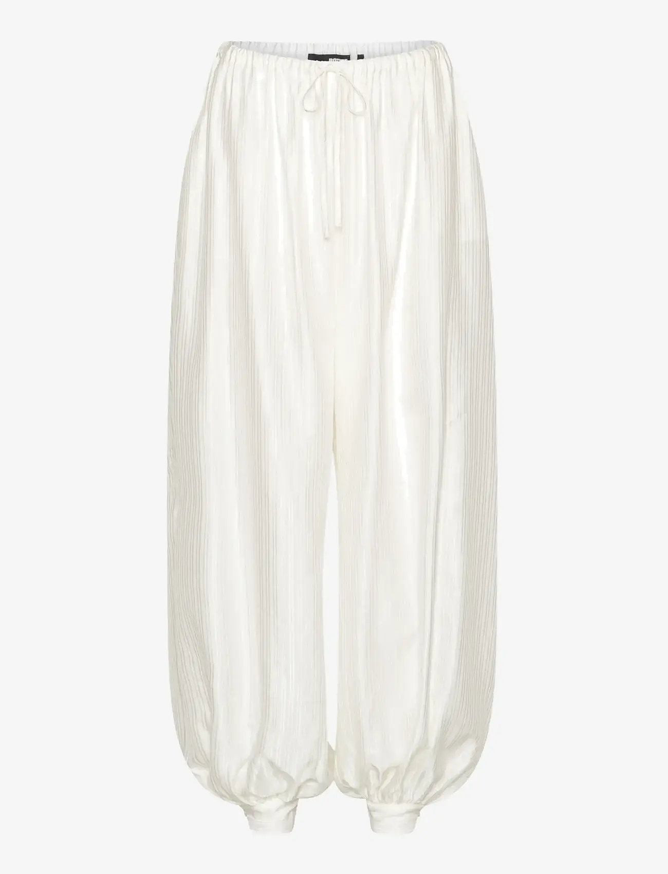 ROTATE - STRIPED  BALLOON PANTS - wide leg trousers - bright white - 1