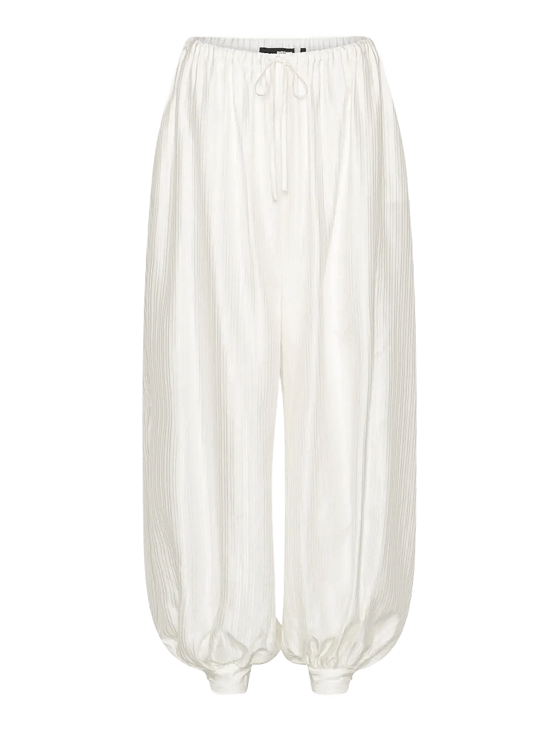 ROTATE - STRIPED BALLOON PANTS - wide leg trousers - bright white - 1