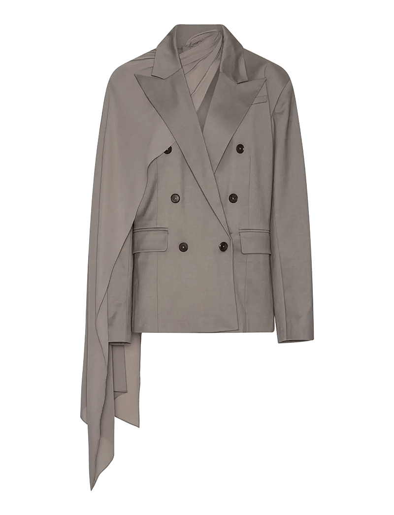 ROTATE Birger Christensen - OVERSIZED SCARF BLAZER - zweireihige blazer - driftwood - 1