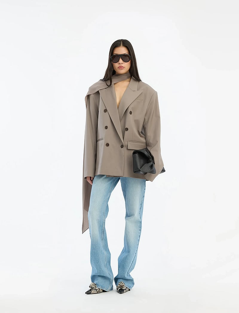 ROTATE Birger Christensen - OVERSIZED SCARF BLAZER - zweireihige blazer - driftwood - 0