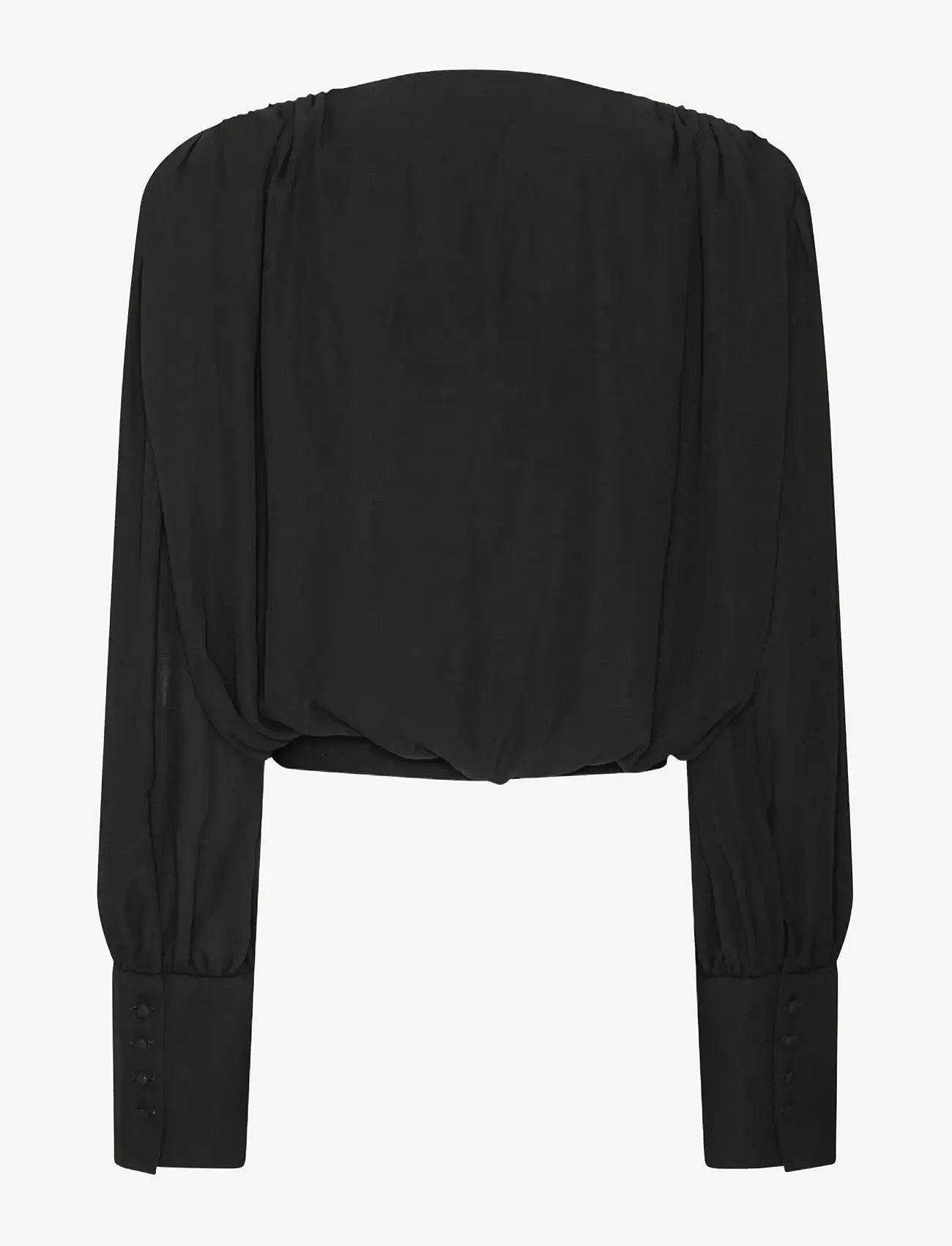 ROTATE Birger Christensen - LONG SLEEVE V-NECK TOP - långärmade blusar - black - 1