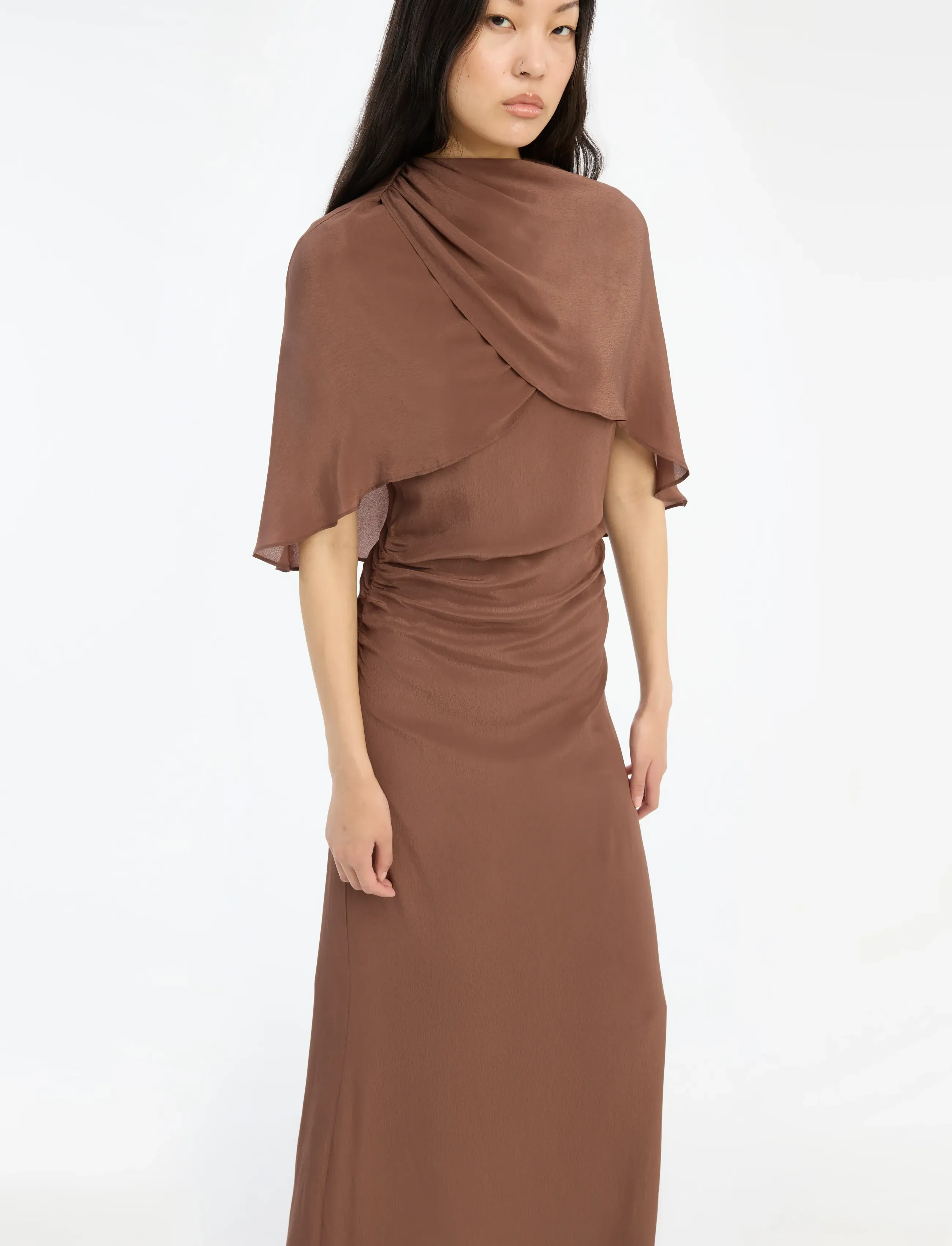 ROTATE - MAXI CAPE DRESS - abendkleider - potting soil - 3