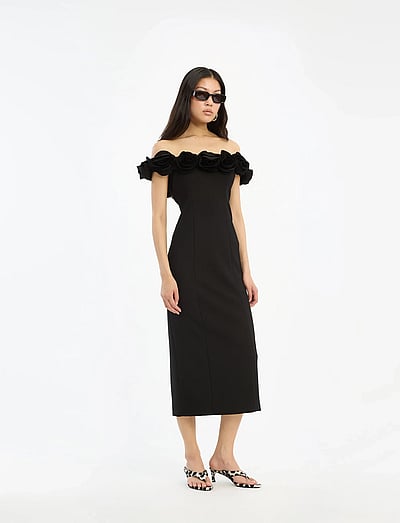 Crepe Midi Flower Dress - Maxikjoler